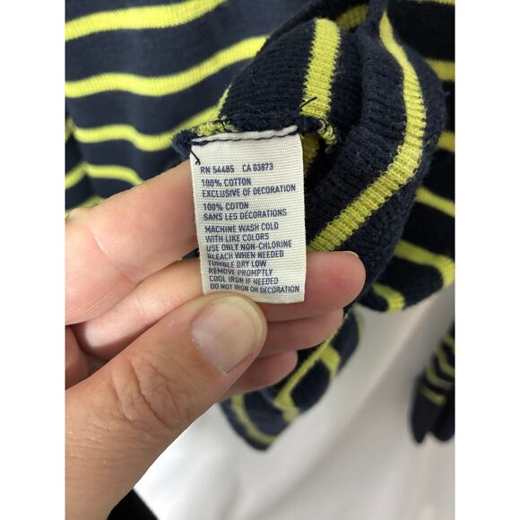 American Eagle Waffle Knit Shirt Mens Large Blue Green Stripe Thermal - Picture 5 of 6